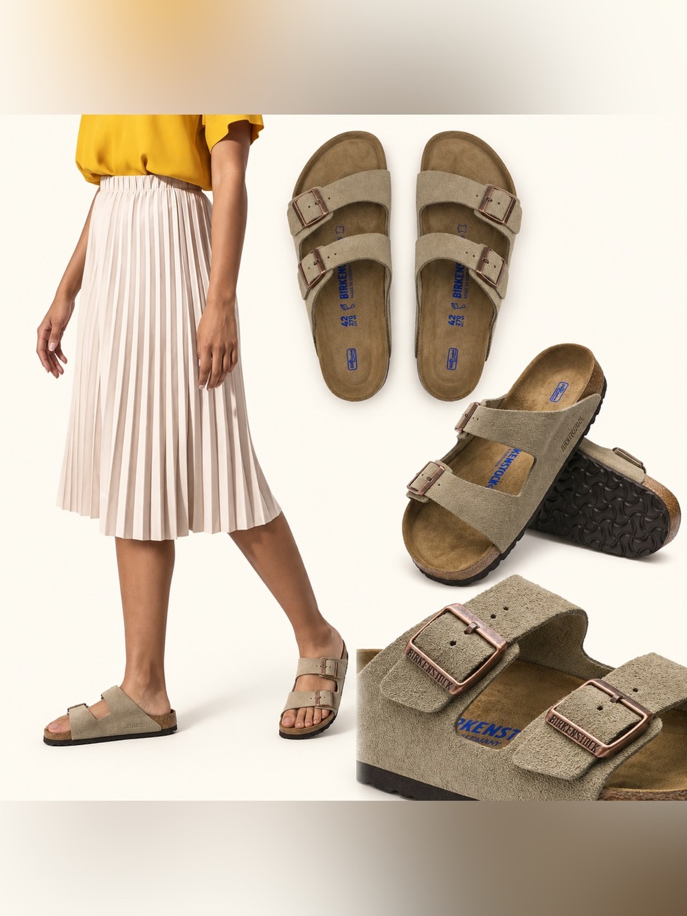Birkenstock Arizona Soft Footbed Taupe Suede Sandals EU 37 US 6.5 $155
